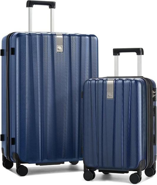 Hanke Expandable Hardshell Luggage Sets 2 Piece Extra Large Suitcases with Lock,28 Inch Luggage with Spinner Wheels, Travel Suitcase for Women Men 20 29Inch,Dark Blue