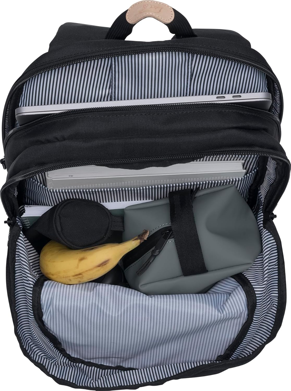 Beckmann URBAN Backpack for Teens and Adults – Lightweight, Ergonomic, Stylish & Functional Design, 30L Capacity, Laptop compartment- Recycled Materials – School, Work, or Travel. BLACK