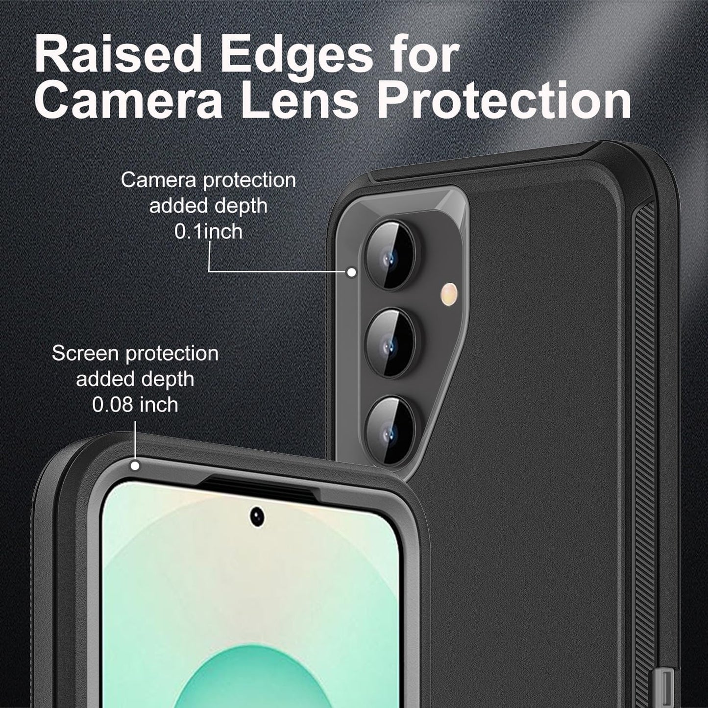 for Samsung Galaxy S25 Plus Case, Military Grade 3 in 1 Heavy Duty Shockproof/Drop Proof/Dust Proof Case with 2Pcs Tempered Glass Screen Protector & 1PcsCamera Lens Protector (Black/Grey)