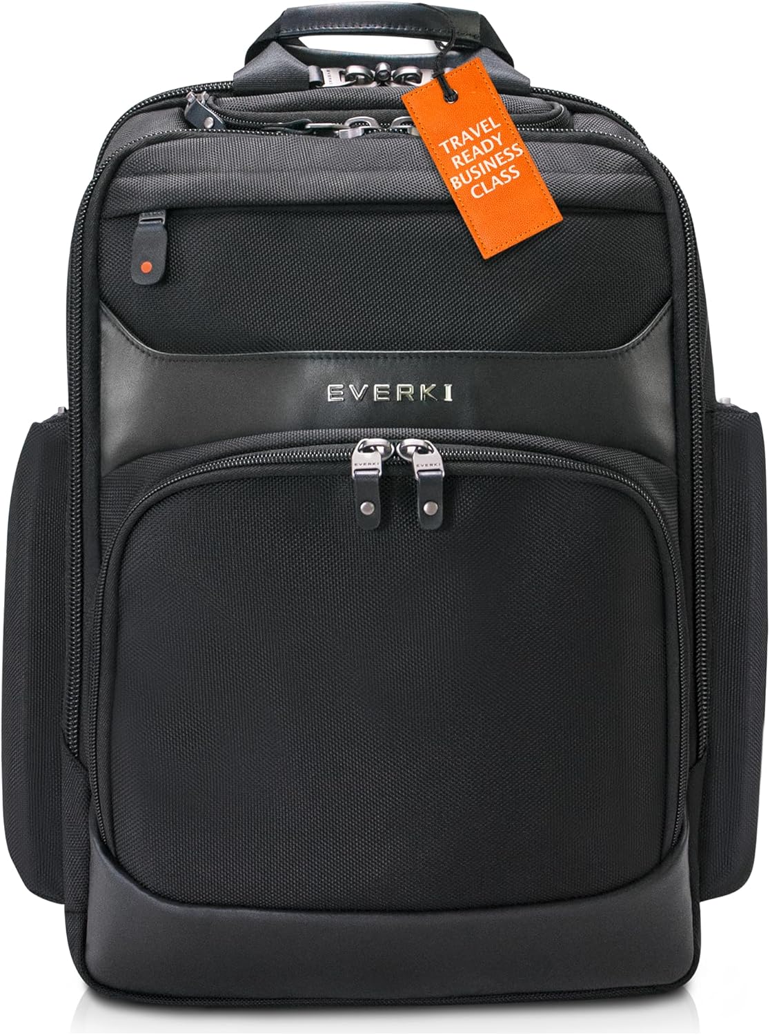 EVERKI Onyx Business Executive Laptop Backpack – Ballistic Nylon & Leather Office Bag, Durable bag with Multiple Pockets, 17.3" Compartment, Padded Electronics Pocket, 36L Capacity, (EKP132S17) Black
