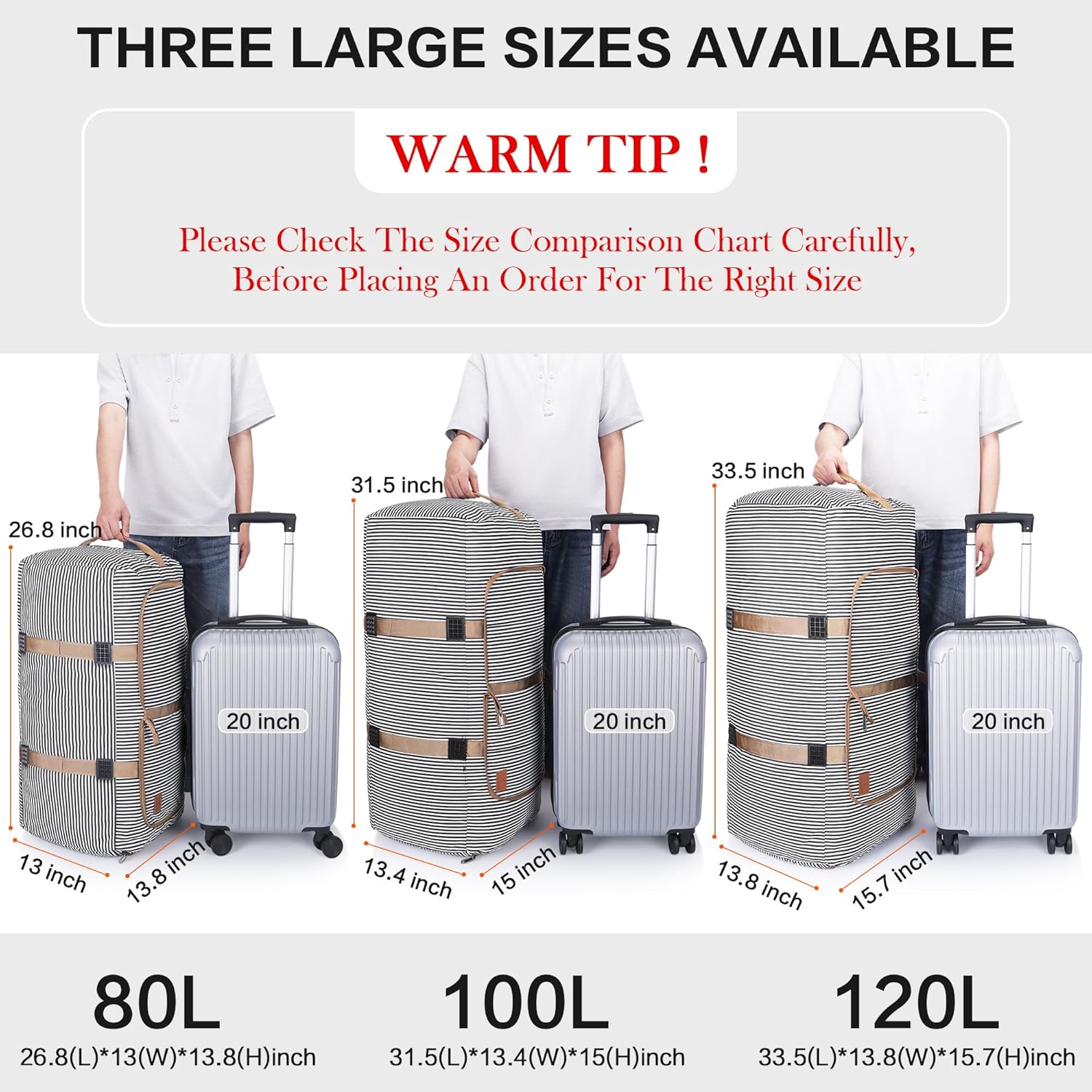 80L Duffle Bag for Travel, Large Foldable Waterproof Travel Duffel Bags Weekender Overnight Bag for