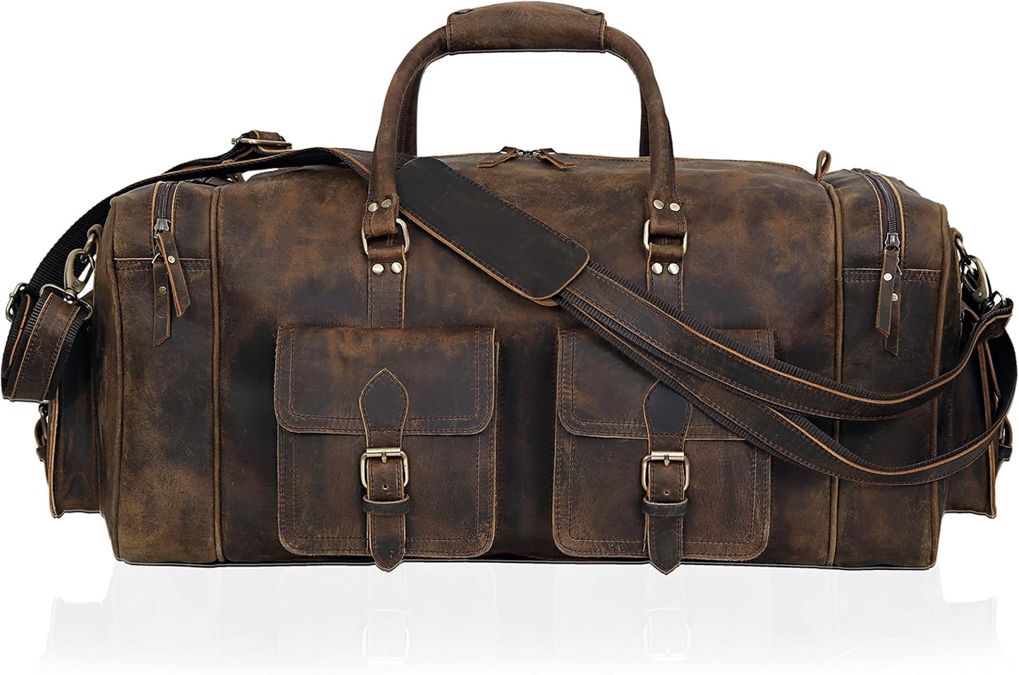 Large duffel bags for men holdall leather travel bag overnight gym sports weekend bag