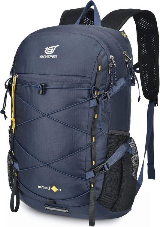 SKYSPER Packable Hiking Backpack 30L Lightweight Daypack Travel Backpacks for Women Men（Blue）