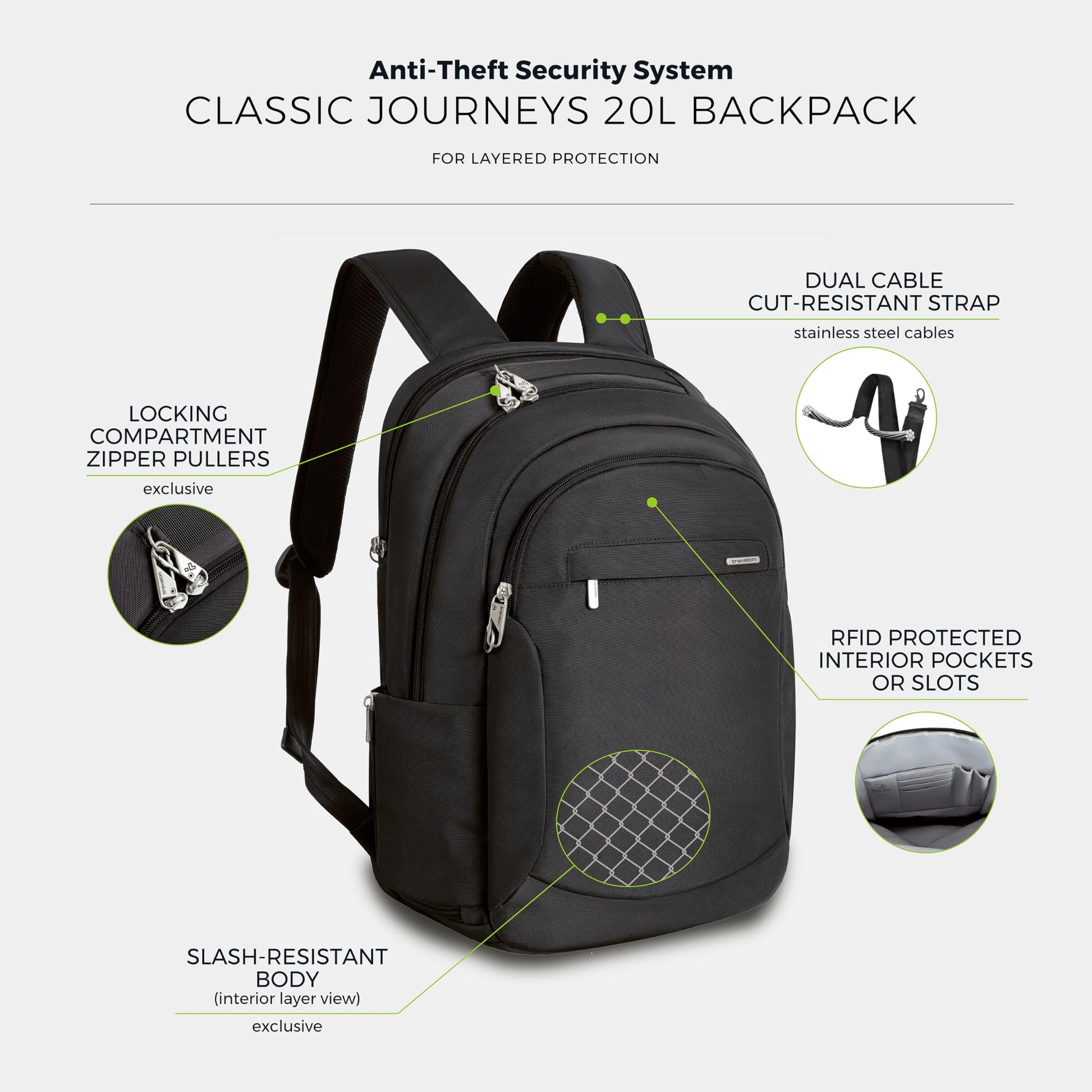 Travelon Anti-Theft Classic Large Backpack