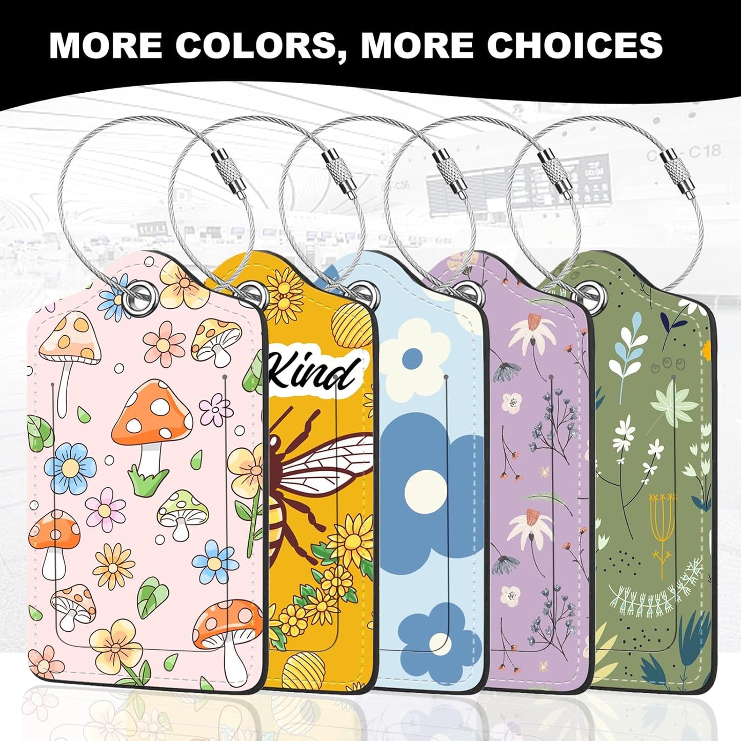 2Pack Luggage Tags for Suitcases, Cute Unique Pu Leather Cruise Luggage Tag with Privacy Cover ID Label Address Card and Metal Ring Suitable for Women Men Kids Travel Bag Blue Check