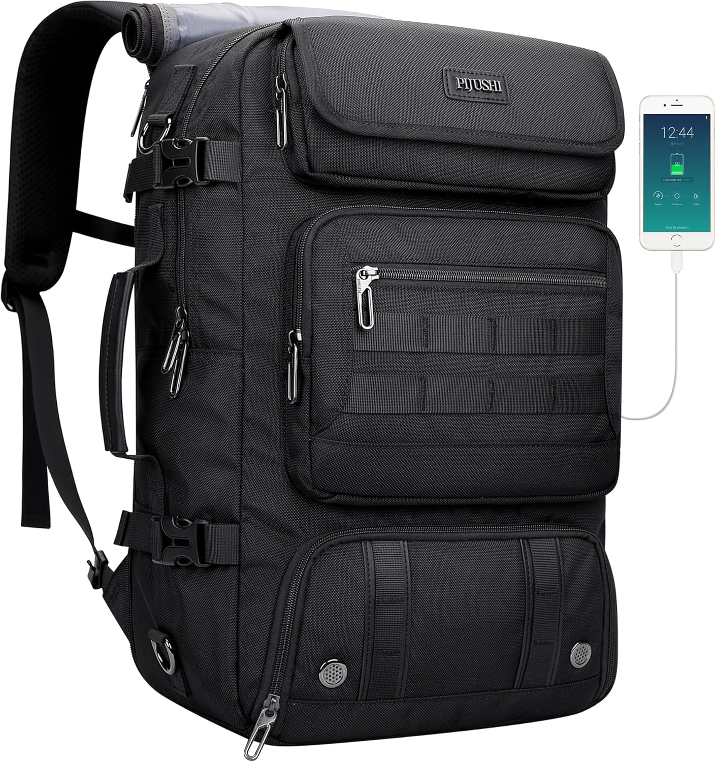 PIJUSHI Travel Backpack for Women Men Carry on Duffle Bag Backpack For Airplanes Luggage Rucksack with Shoe Compartment(PE048 Black)