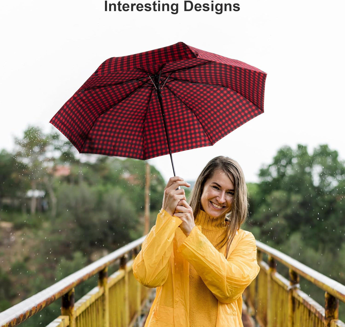 Nollia Windproof Automatic Travel Umbrella, Compact Portable with Reinforced Ribs for Sun & Rain