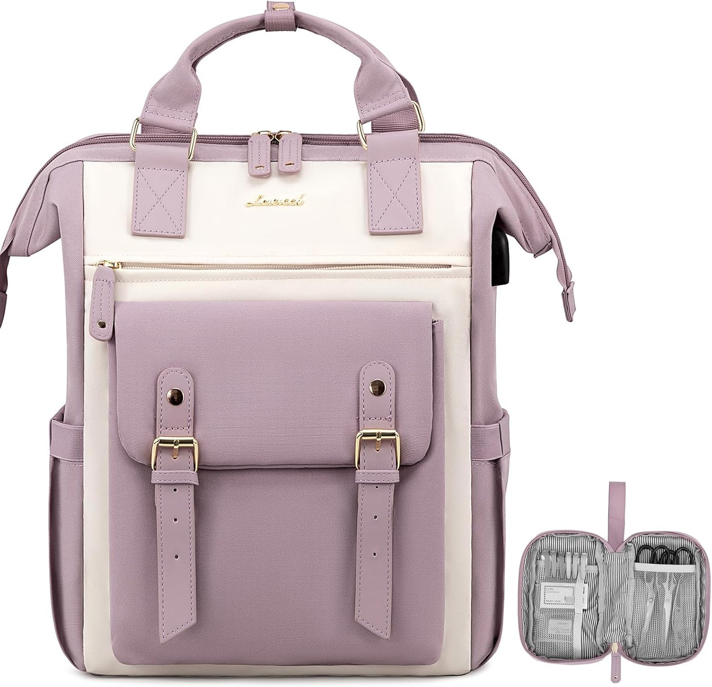 LOVEVOOK Laptop Backpack for Women Work Teacher Bag Travel Backpack, Stylish College Backpack Purse, Business Computer Laptop Bag Nurse Bags, Casual Daypack, 15.6 Inch