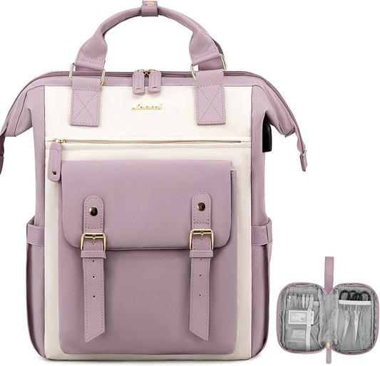 LOVEVOOK Laptop Backpack for Women Work Teacher Bag Travel Backpack, Stylish College Backpack Purse, Business Computer Laptop Bag Nurse Bags, Casual Daypack, 15.6 Inch