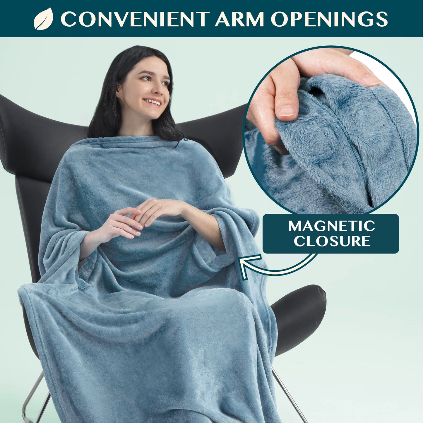 PAVILIA Travel Blanket and Pillow, Arms Opening Airplane Blankets for Adults, Compact Plane Blanket