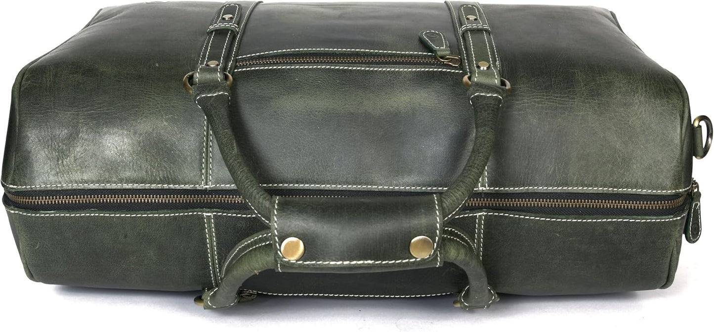 Leather Duffel Bag for Men & Women Travel, Weekend, Overnight, Gym Bag