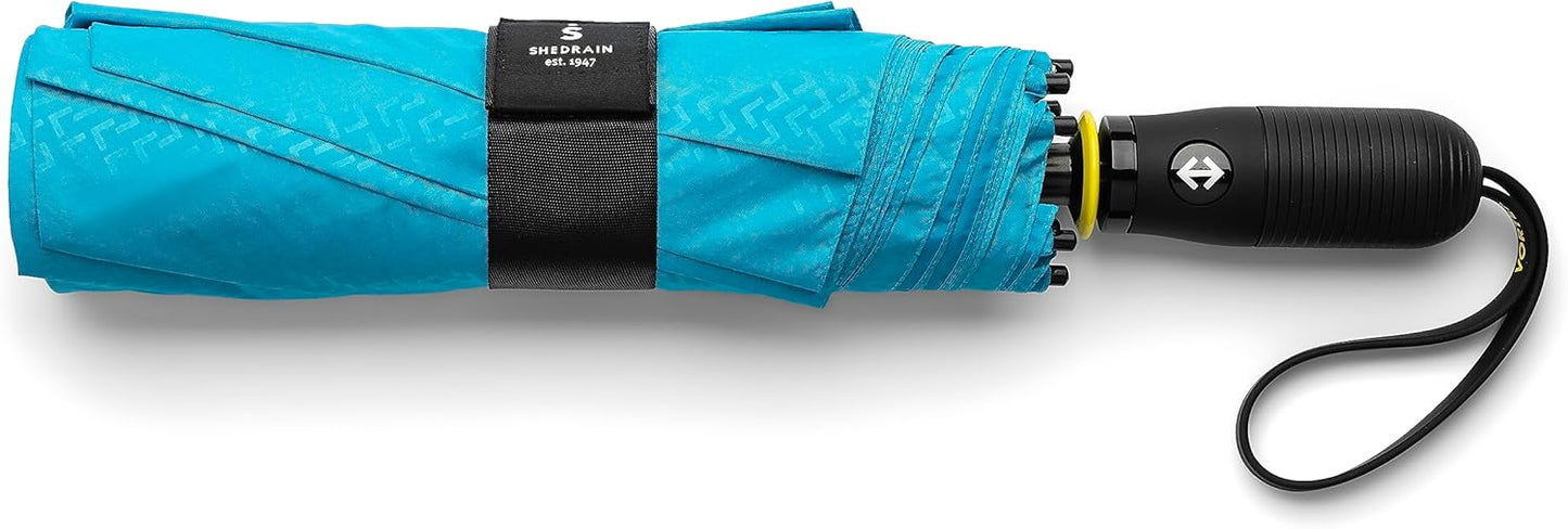 ShedRain Vortex Automatic Compact Folding Windproof Travel Umbrella – Rain & Windproof Vented Double Canopy – Protect from Rain, Sun & Wind - Wind Tunnel Tested to 75 mph