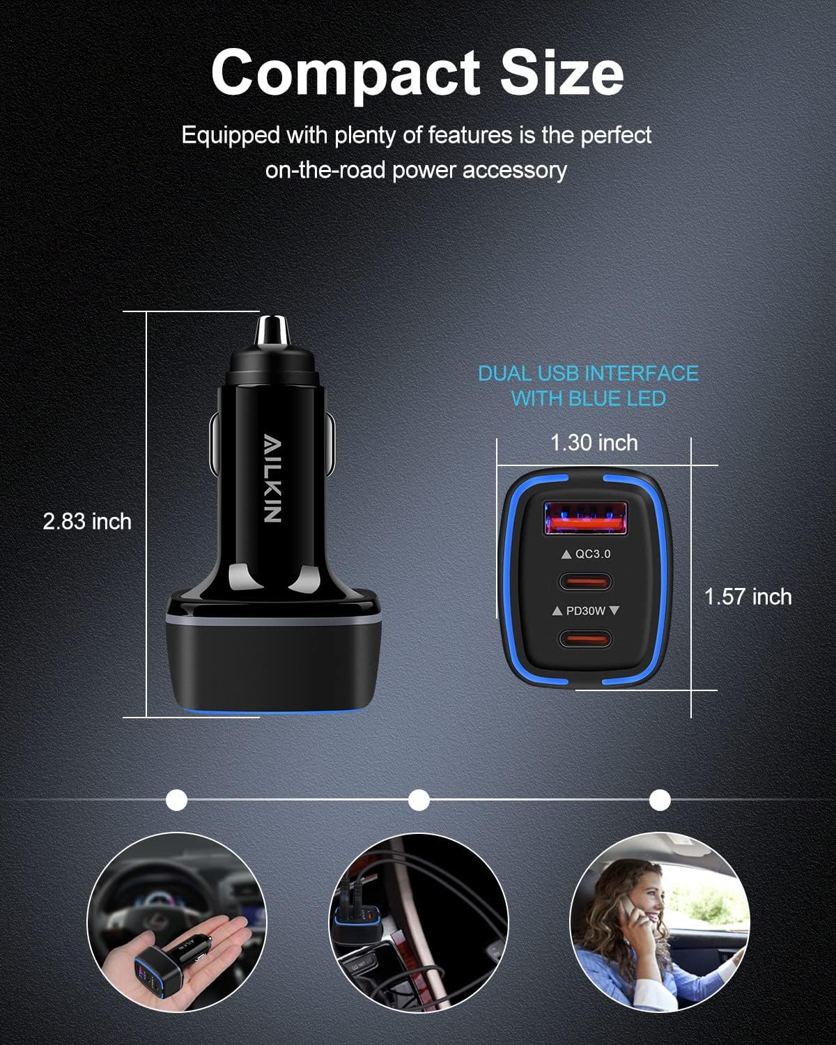 78W USB C Car Charger, Super Fast Charging Cigarette Lighter Adapter, 3 Port Power Delivery Auto Cargador for Samsung Galaxy S25 Ultra, Apple iPhone 17 16E 16 15 14 Pro Max, iPad, Google Pixel, Kindle