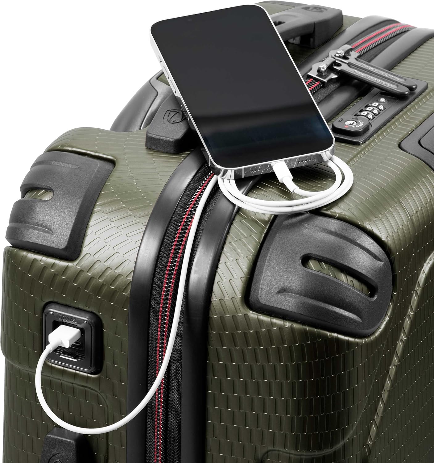 Traveler's Choice Maxporter II Hardside Polycarbonate Suitcase with Spinner Wheels, TSA Lock, Green, 22" Carry-On Luggage
