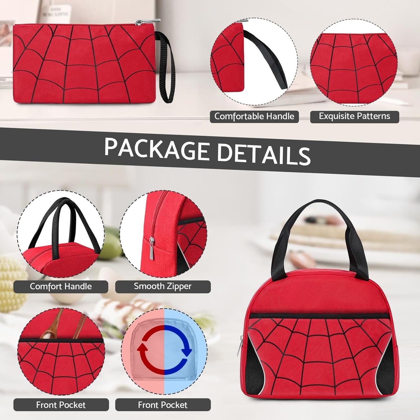 Kids Backpack for Boys，3PCS Boys Backpack with Lunch Box Set for Children Elementary Middle School Students，Lightweight School Bookbag for Travel and Daily Use