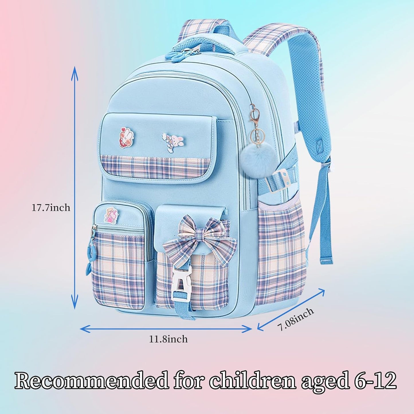Girls Backpack Kids Backpack for Girls School Kawaii Bookbag Book Bag for Elementary Primary School
