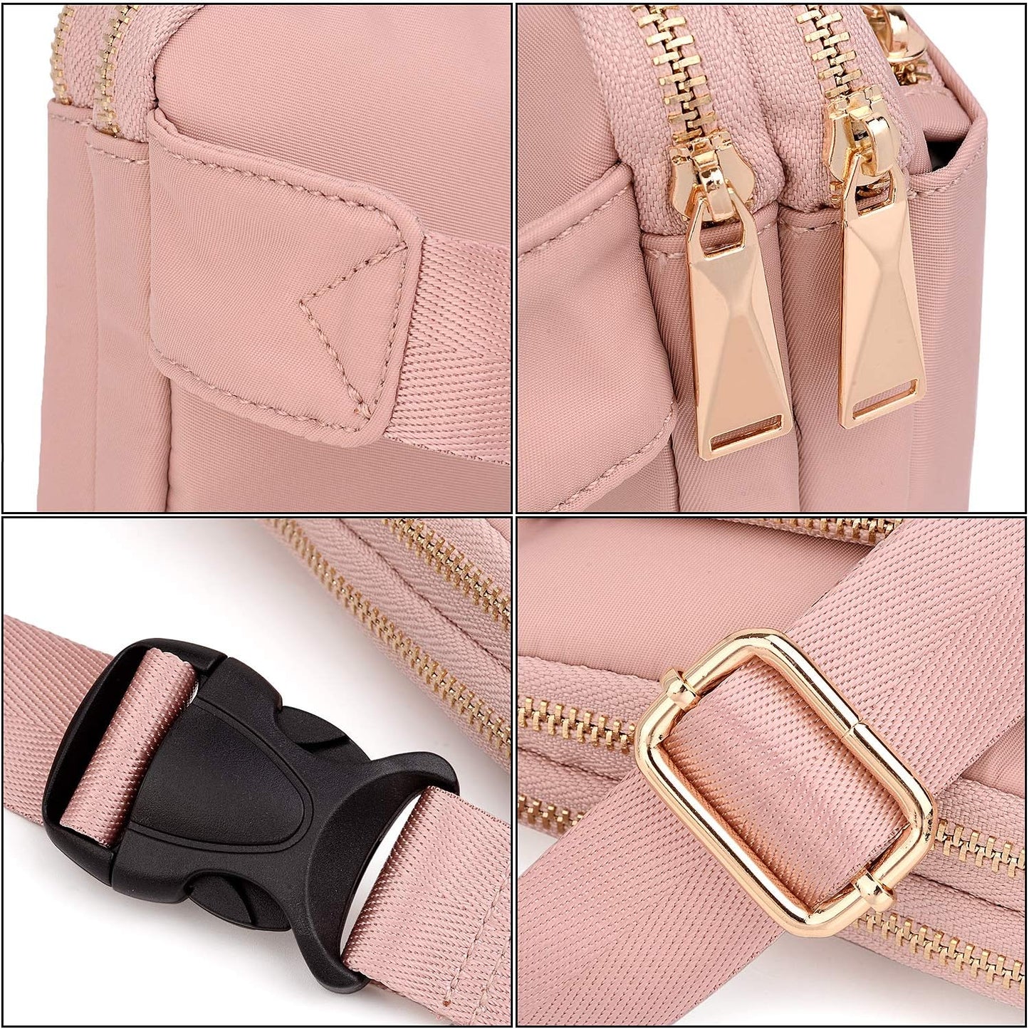 UTO Fanny Pack for Women Crossbody Trendy Fashion Belt Purse Chest Waist Hip Bumbag for Outdoor Shopping Travel Hiking