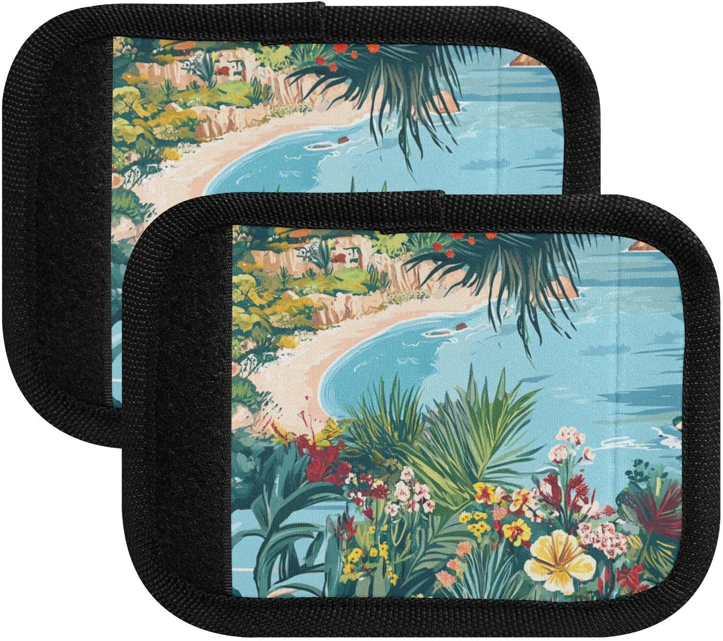 Coastline Hibiscus 2 Pack Luggage Handle Wraps Covers for Suitcase Identifiers Bag Tags Travel Accessories