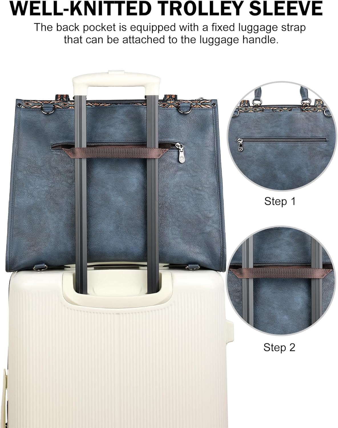 FADEON Laptop Bag for Women Designer PU Leather Large Tote Bags Backpack Purses with 15.6 Laptop Compartment Shoulder Handbag