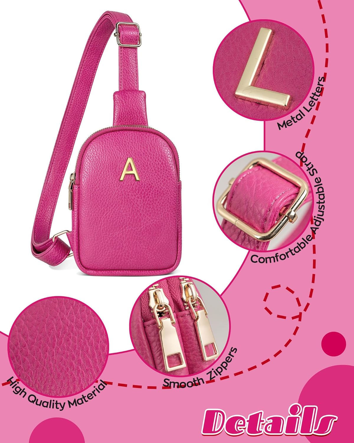 Personalized Sling Bag for Girls, Lightweight Small Crossbody Purse, Birthday Gift for Daughter from Mom, Gifts for Granddaughter from Grandma, Cute Trendy Stuff for Besties Friends Nieces