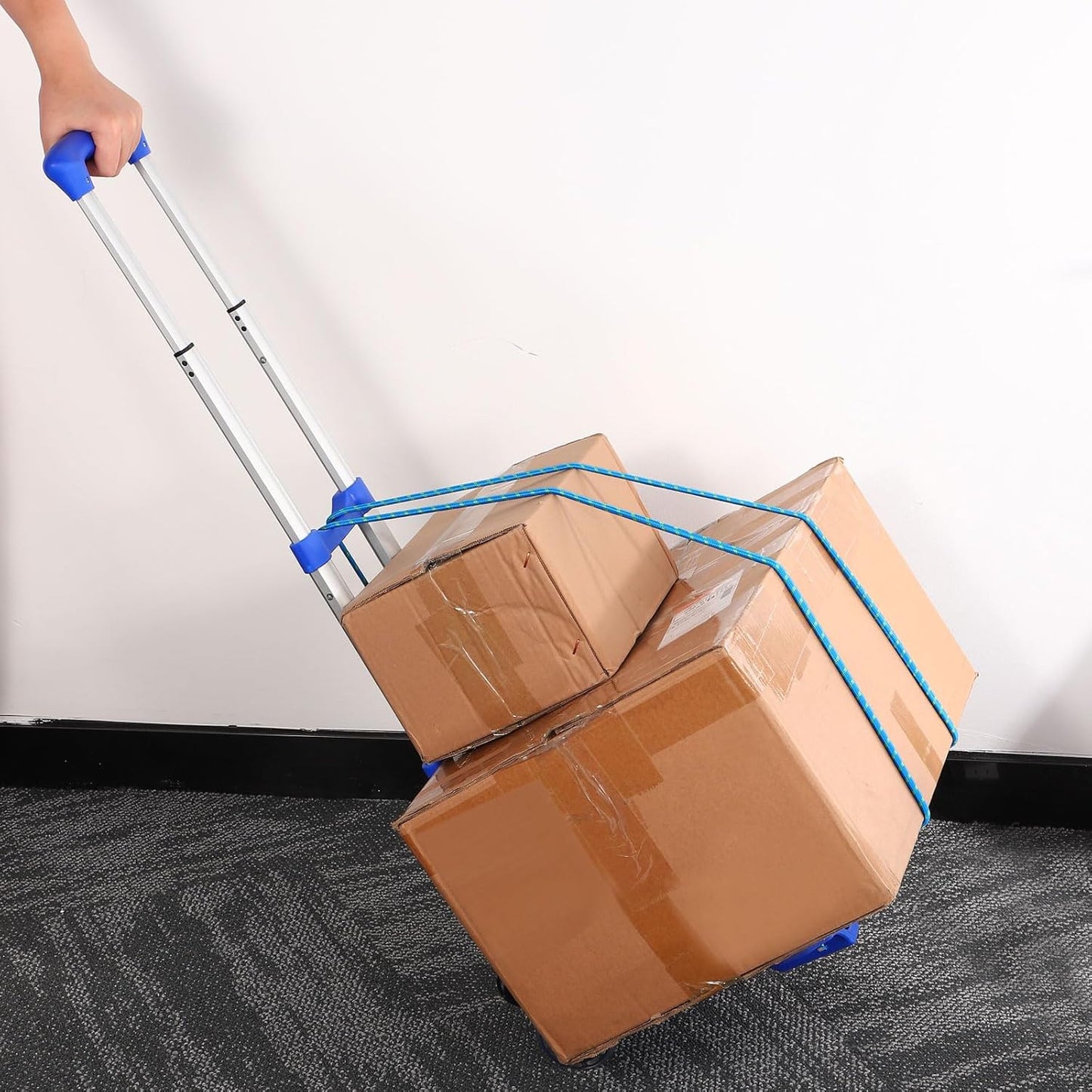 MECCANIXITY Folding Hand Truck 55lb Portable Luggage Cart Aluminum Foldable Dolly Trolly with Telescoping Handle for Travel, Moving, Shopping, Office Purple