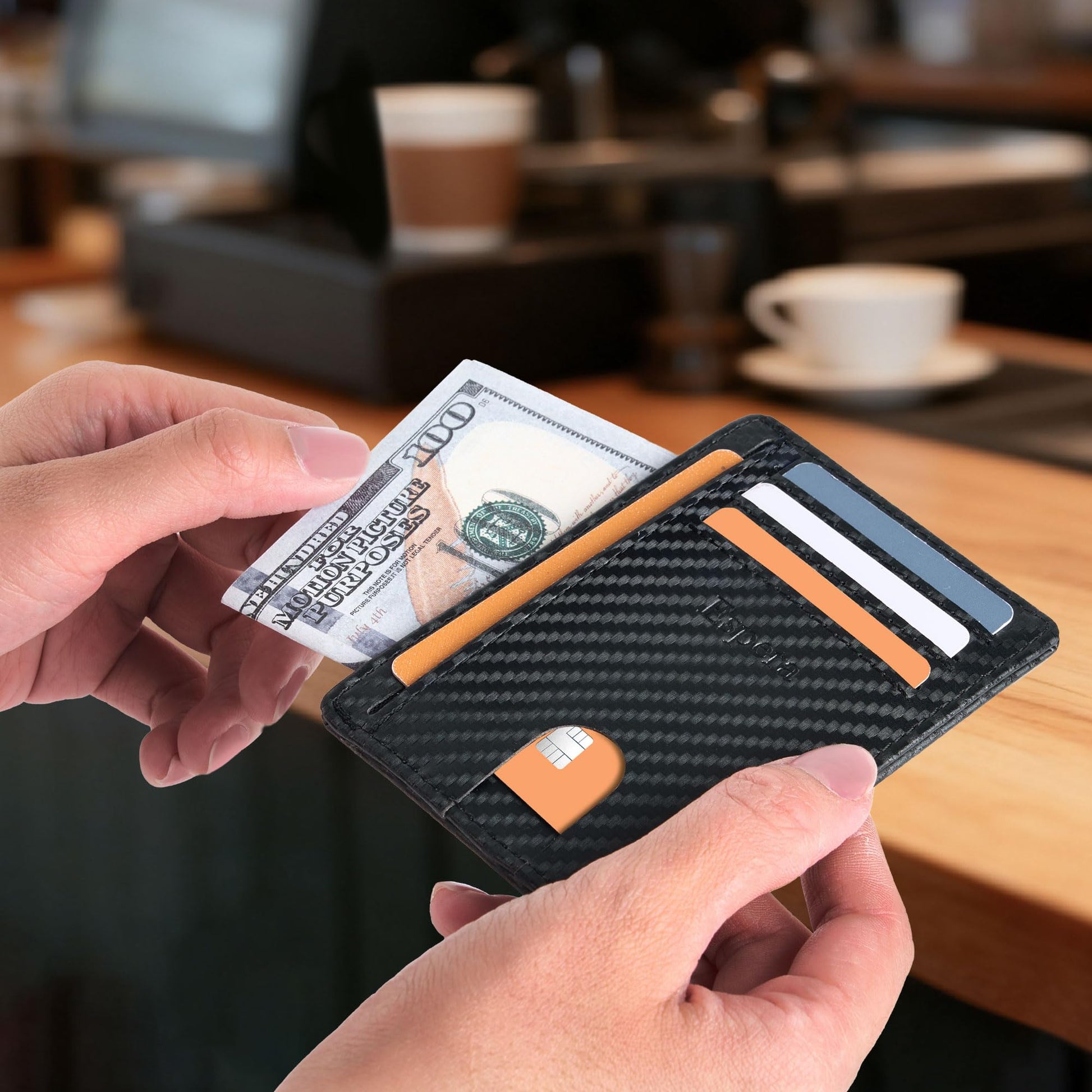 Espera Slim Minimalist Front Pocket Wallet for Men, RFID Blocking Credit Card Holder, Thin Travel