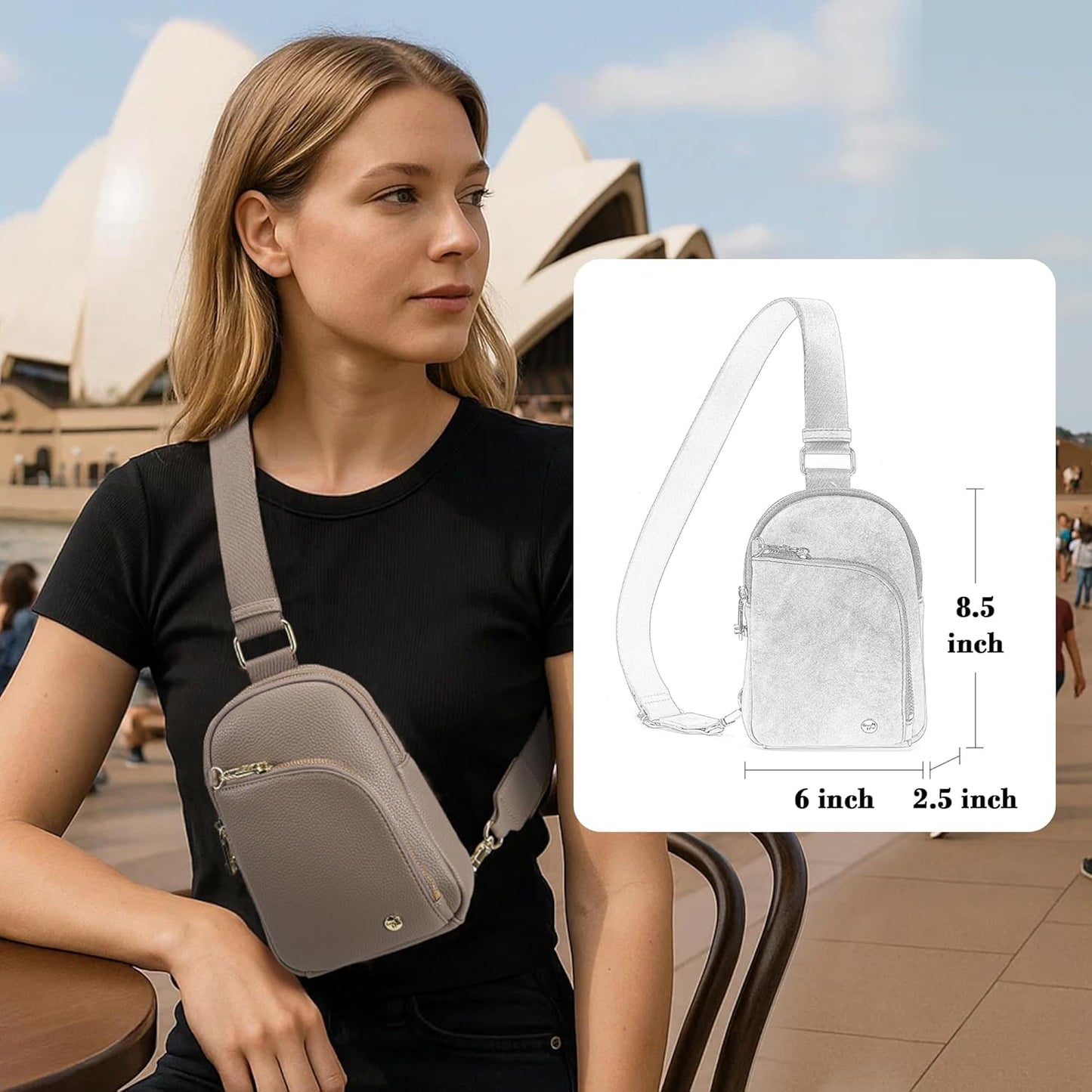 INICAT RFID Blocking Sling Bag Anti Theft Crossbody Bags for Women Travel Fanny Pack Cross Body for Woman Chest Bag