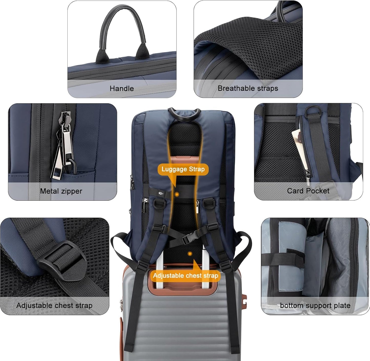 Tzowla Business Expandable Laptop Backpack for Men Professional,Slim Waterproof Backpacks for