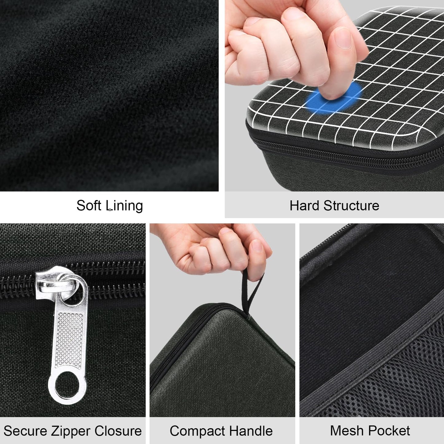 Bukere Travel Sunglasses Organizer Case Adjustable Slot For Multiple Eyeglasses Hard-shell Portable