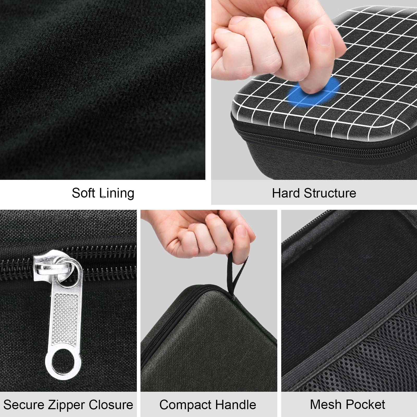 Bukere Travel Sunglasses Organizer Case Adjustable Slot For Multiple Eyeglasses Hard-shell Portable