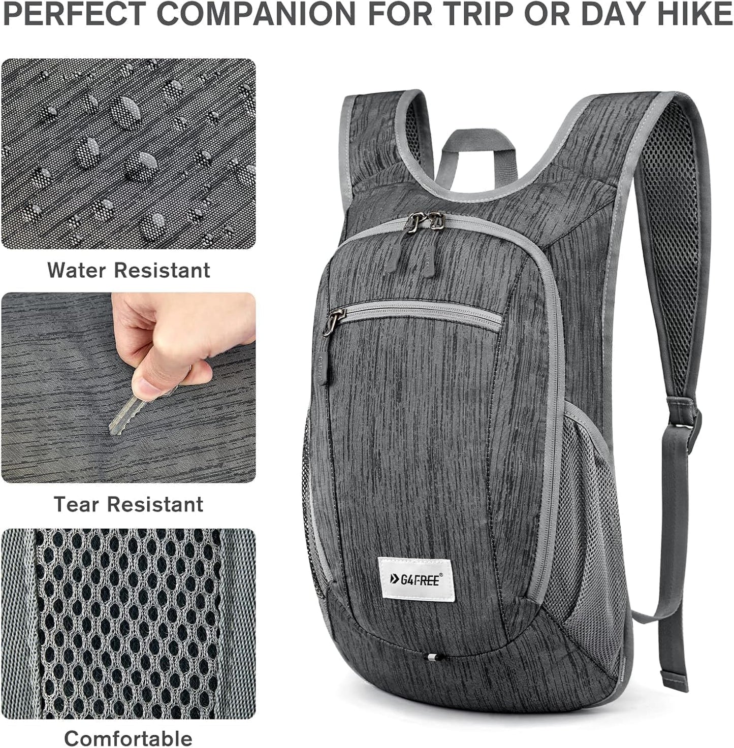 G4Free 10L/15L Hiking Backpack Lightweight Packable Hiking Daypack Small Travel Outdoor Foldable