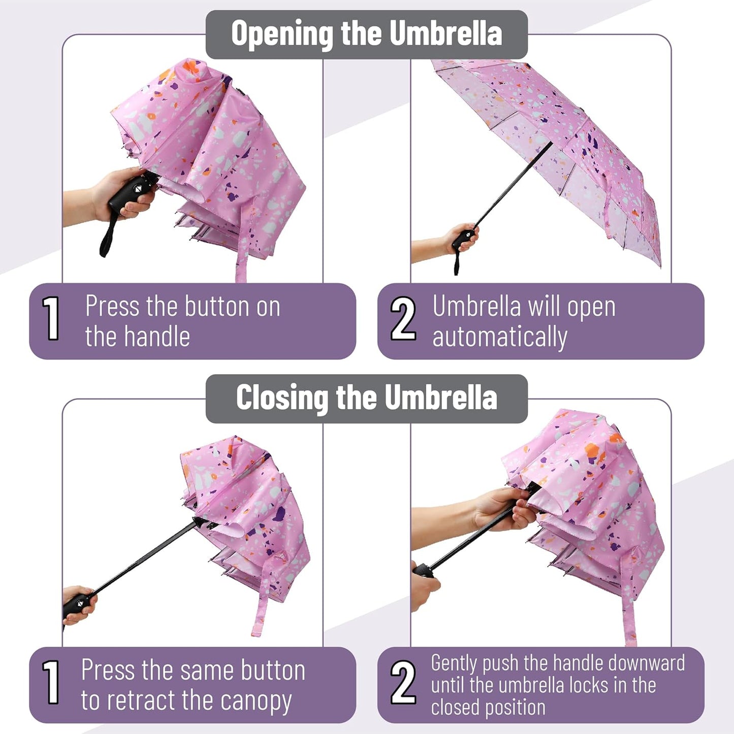 Mr. Pen- Windproof Travel Umbrella, Automatic Umbrellas for Rain, Compact