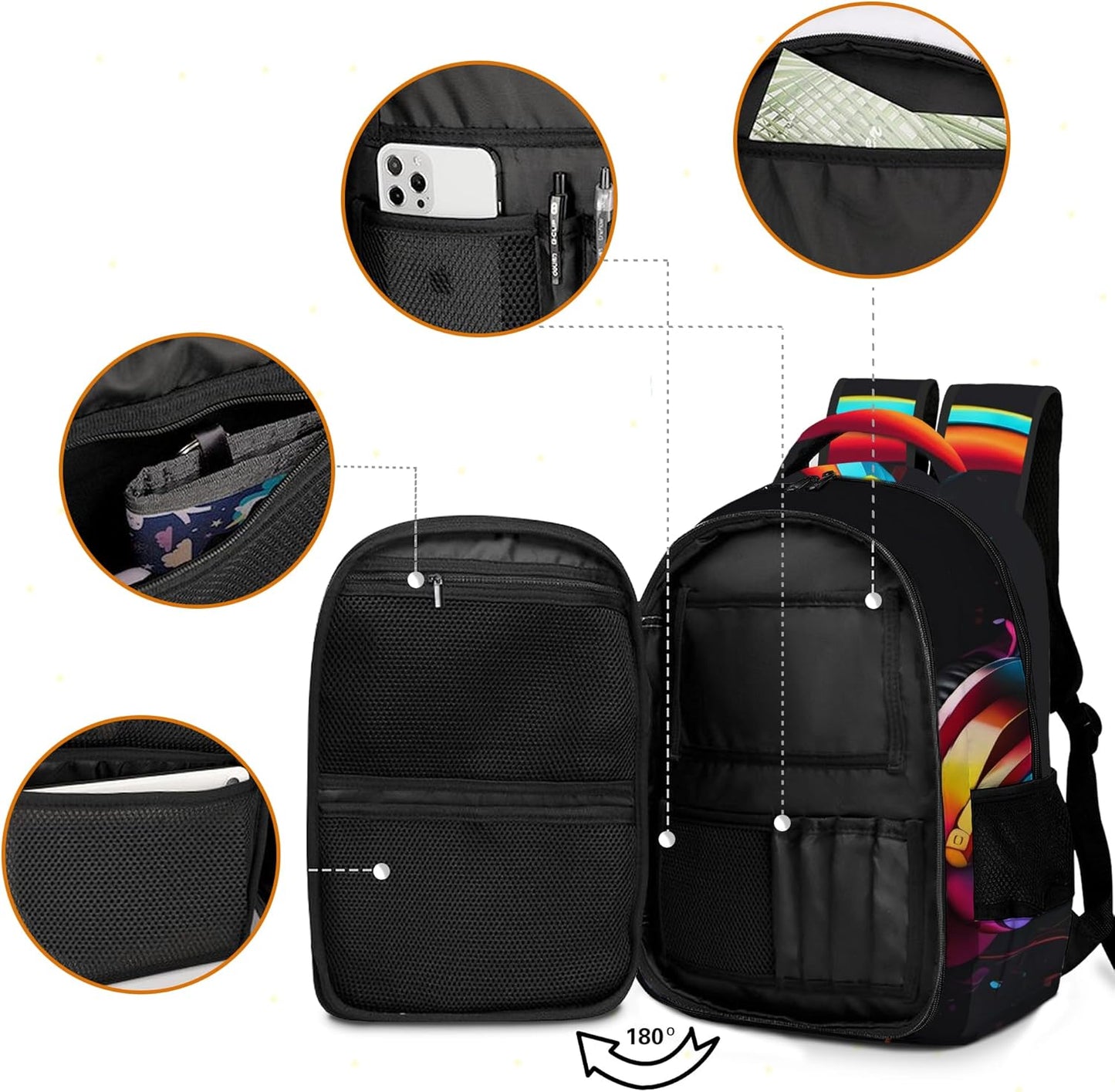 Game Backpack Set for Boys, Gaming Backpack 3 Pack, Boys Lunch Box, and Pencil Bag for Kids, 17"