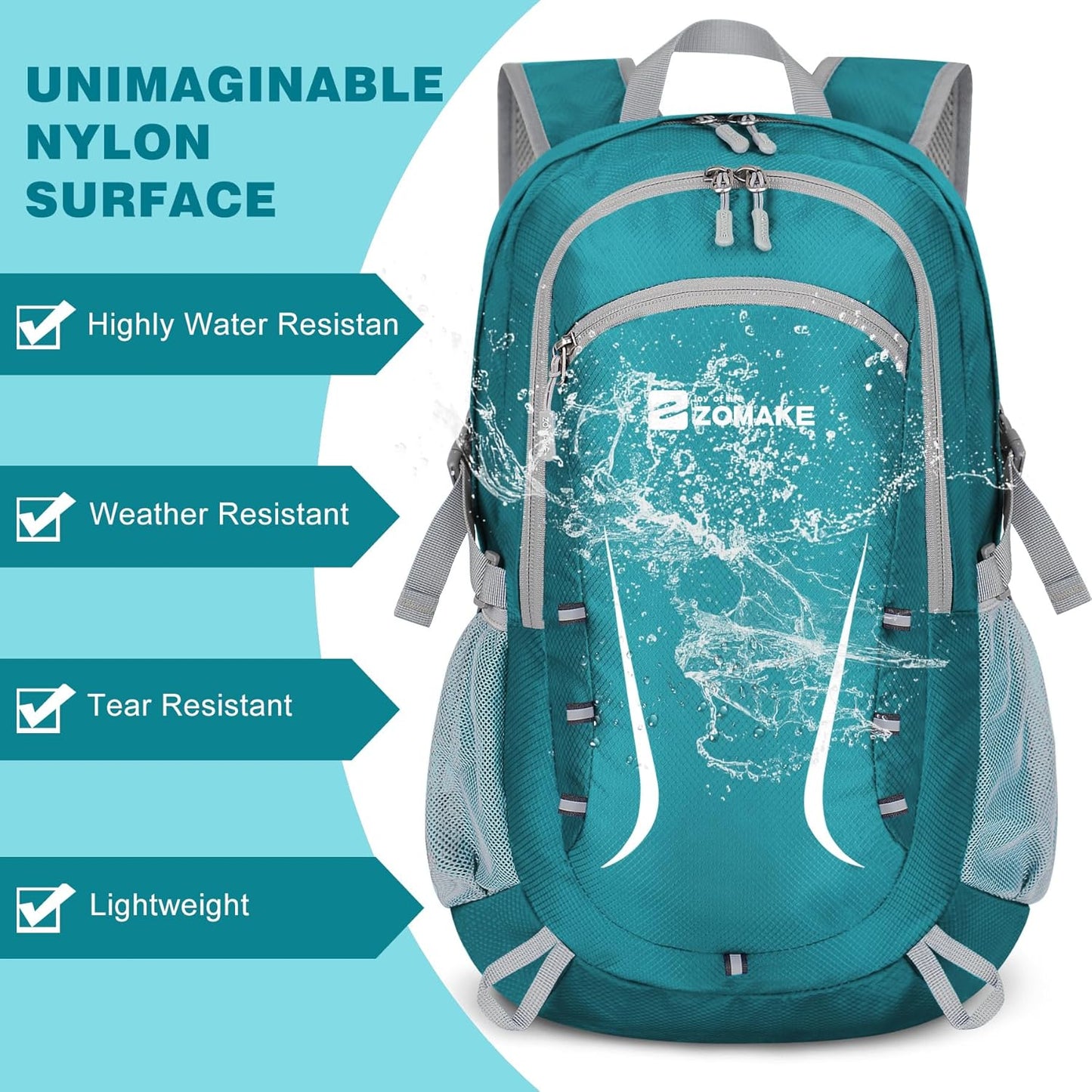 ZOMAKE Lightweight Packable Backpack 35L, Foldable Backpacks Water Resistant Collapsible Light