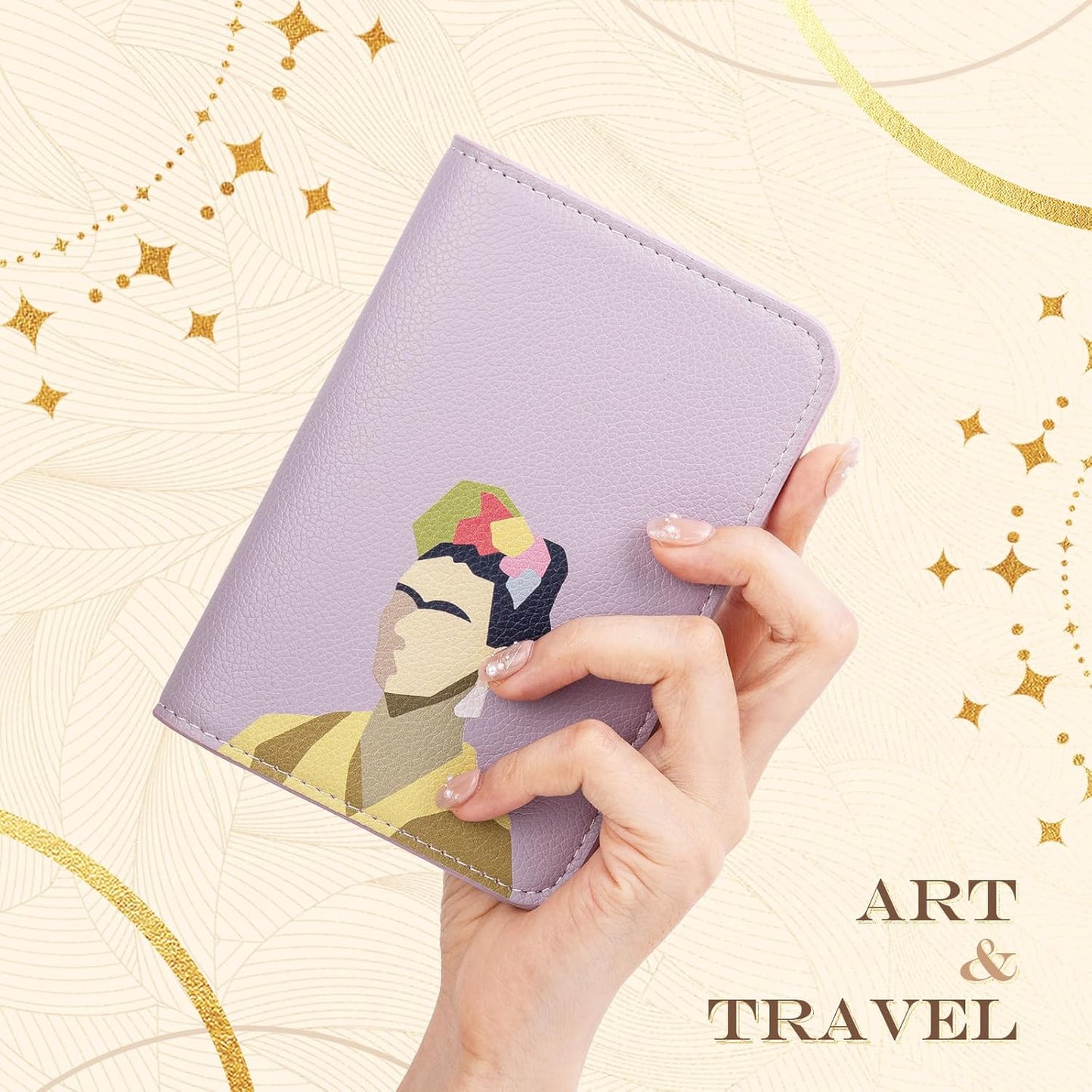 Lychii Passport Holder, Slim Passport Cover Travel Wallet with RFID Blocking, PU Leather Protector Pouch Protective Case for Passports, Boarding Pass, ID Cards
