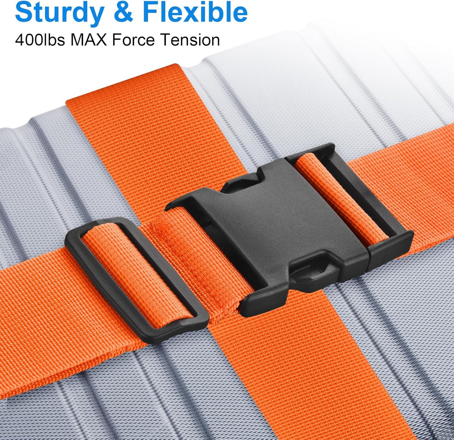 4 Pack Luggage Straps for Suitcases TSA Approved, Travel Belt, Suitcase Strap, by Hiuysid (Orange)