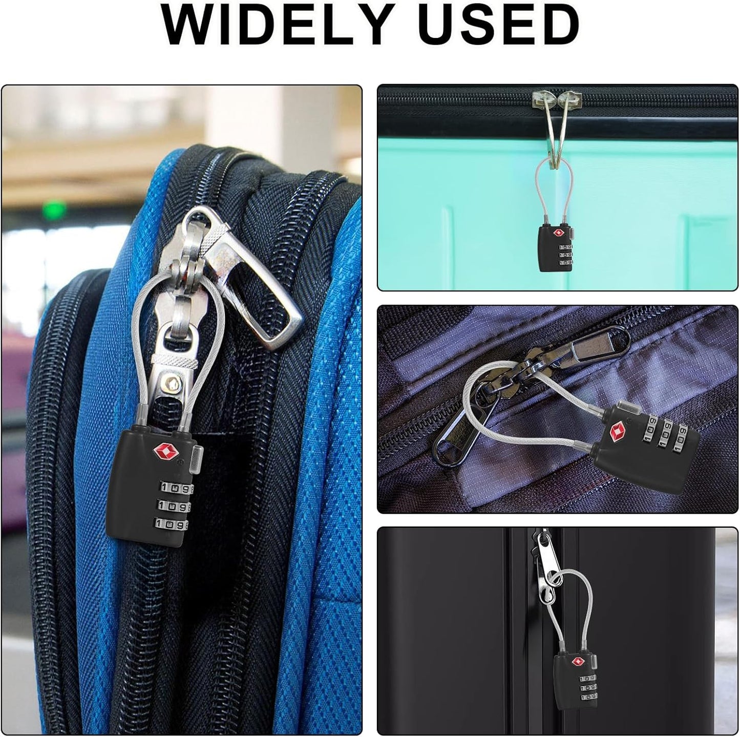 5Pcs Luggage Locks 3 Digit Travel Combination Locks Portable Small Combination Padlocks Zinc Alloy