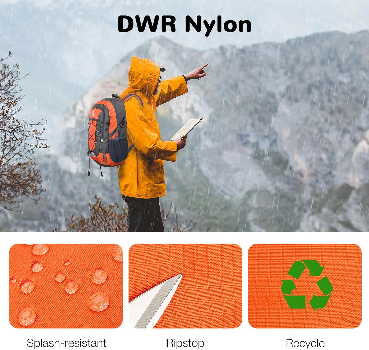 25L Small Hiking Backpack Daypack for Men Women, Waterproof Outdoor Backpack with Chest Strap for