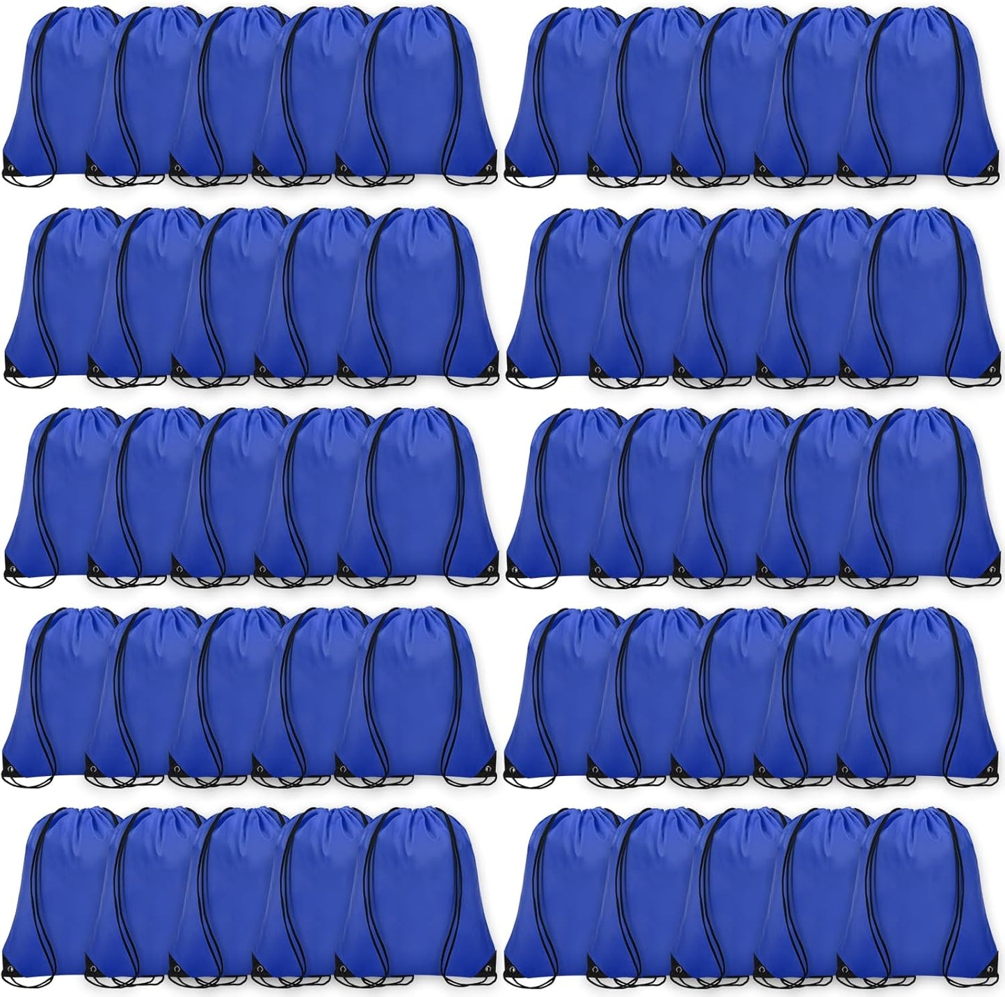 50Pcs Drawstring Backpack Bulk Cinch Bag, Drawstring Bags Polyester for Gym Sports Beach Party Trip(Navy Blue)