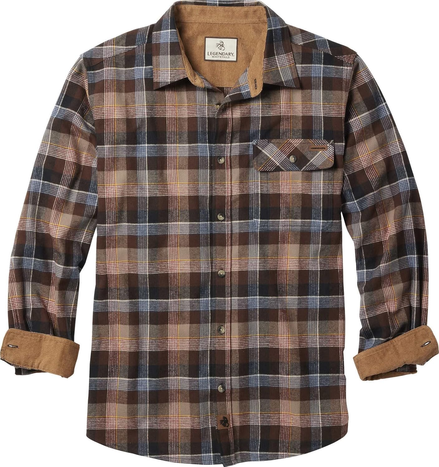 Legendary Whitetails Men's Flannel Shirt Long Sleeve Button Down 100% Cotton