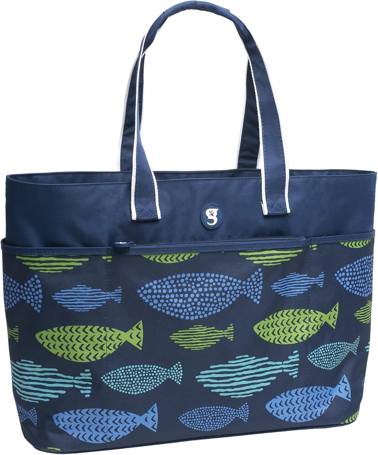 geckobrands Oversized Beach Tote – Large and Stylish Beach Bag with 4 Exterior Pockets and Zippered