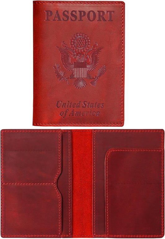 HIFA Leather Passport Holder, Handmade Passport Cover with Card and Ticket Slot - Genuine Leather, Elegant Design, Easy Access - Passport Case, Passport Wallet, Passport Holder