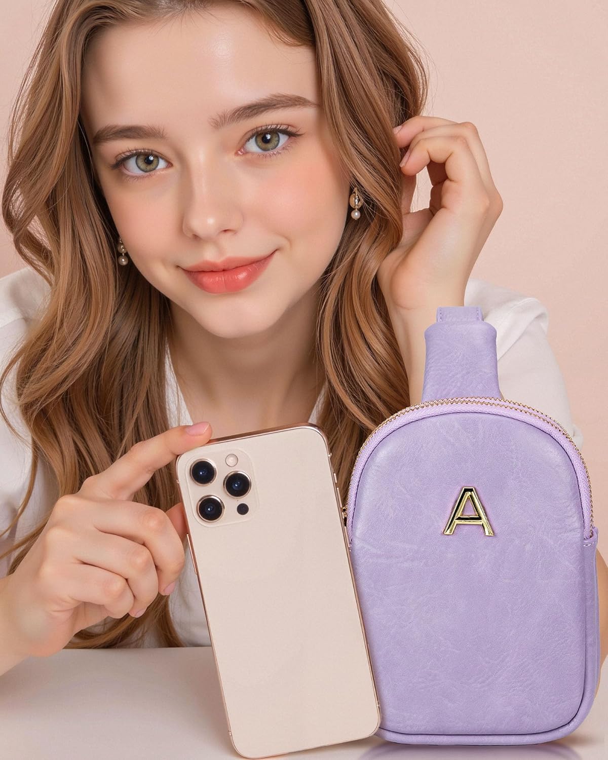 Gifts for 6 7 8 9 10 11 12 13 14 15 16 Year Old Girls, Initial Cross Body Fanny Pack, Cute Sling