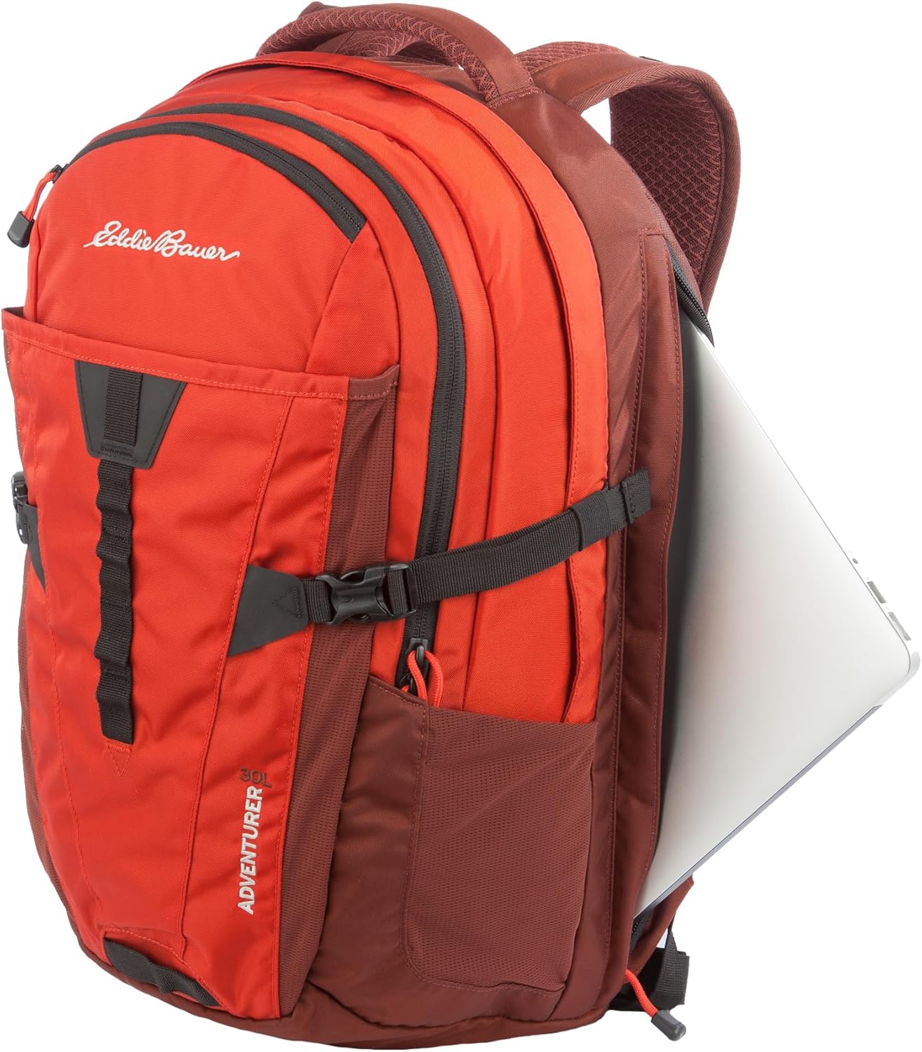Eddie Bauer Adventurer Backpack with Organization Compartments and Hydration/Laptop Compatible Sleeve, Adventurer - Picante, 30L