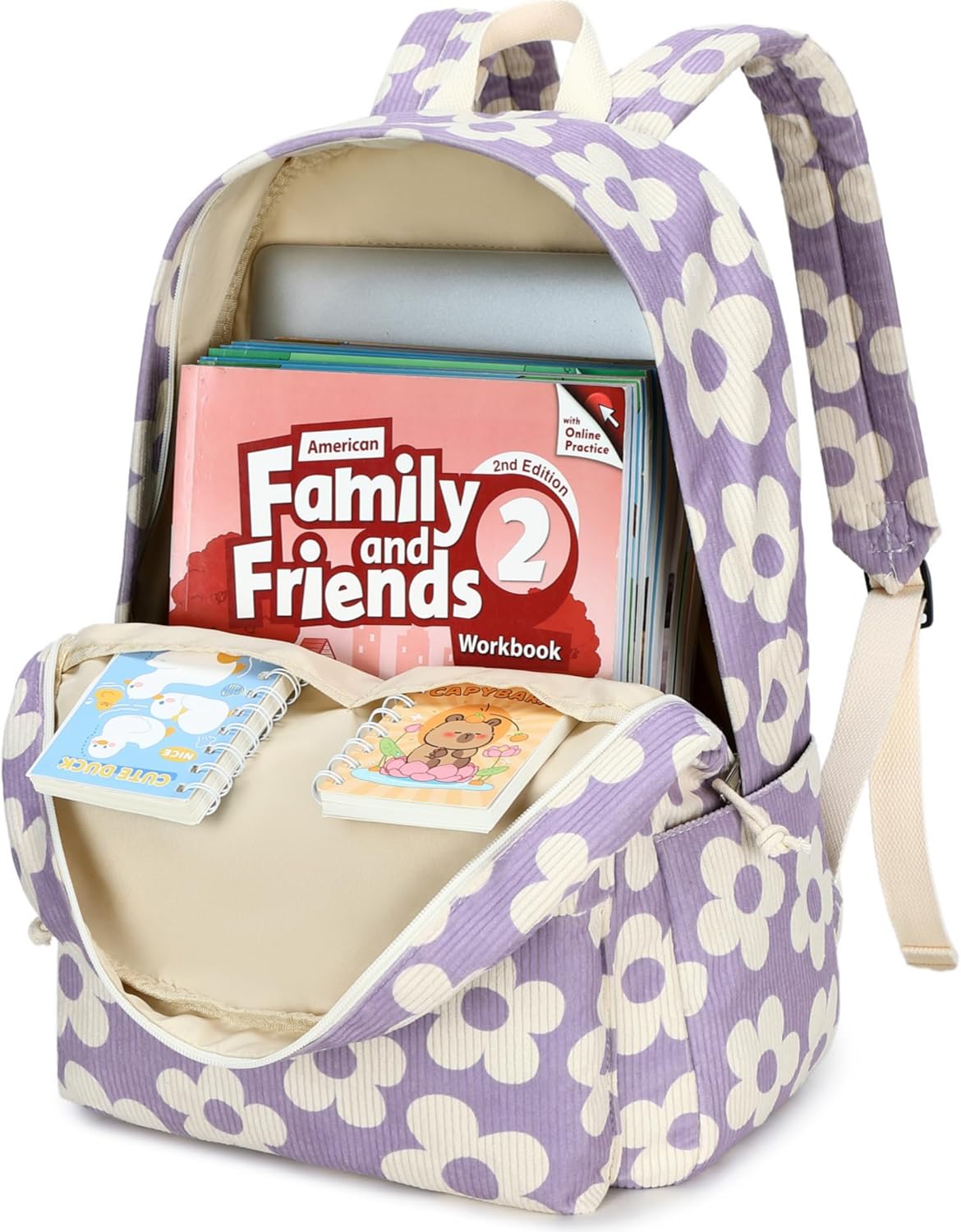 School Backpack for Teen Girls Bookbags Elementary High School Corduroy Laptop Bags Women Travel Daypacks