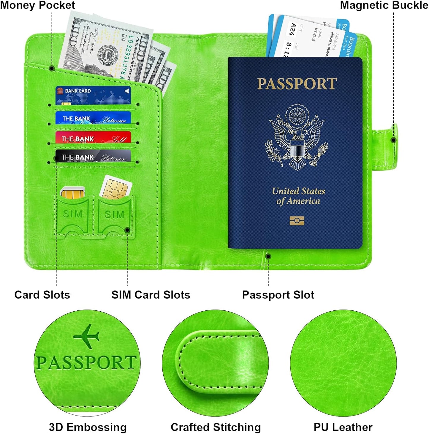 Herain Passport Holder for Travel Cruise Essentials, Passport Cover Wallet Case Women Men Family, RFID Passports Book Holders Travels Gifts Must Haves Accessories