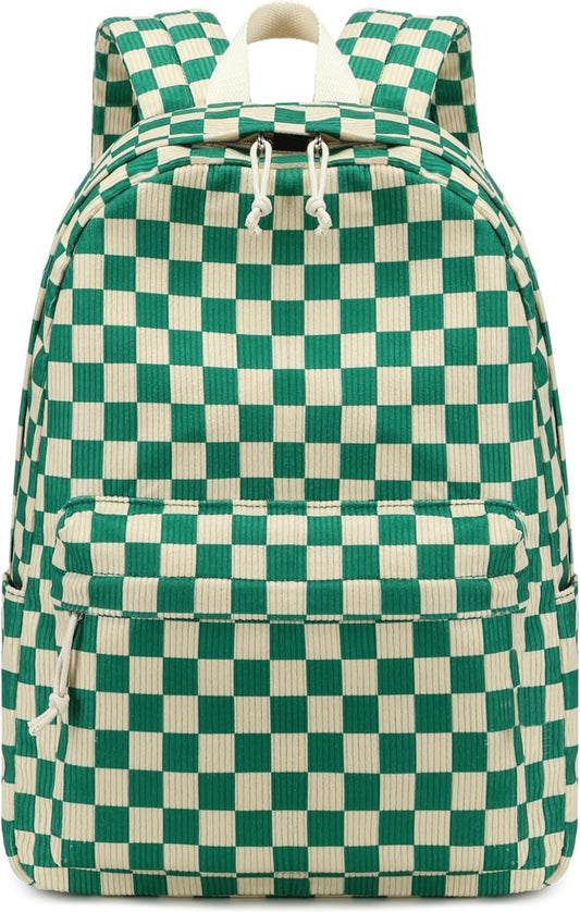 School Backpack for Teen Girls Bookbags Elementary High School Corduroy Laptop Bags Women Travel Daypacks