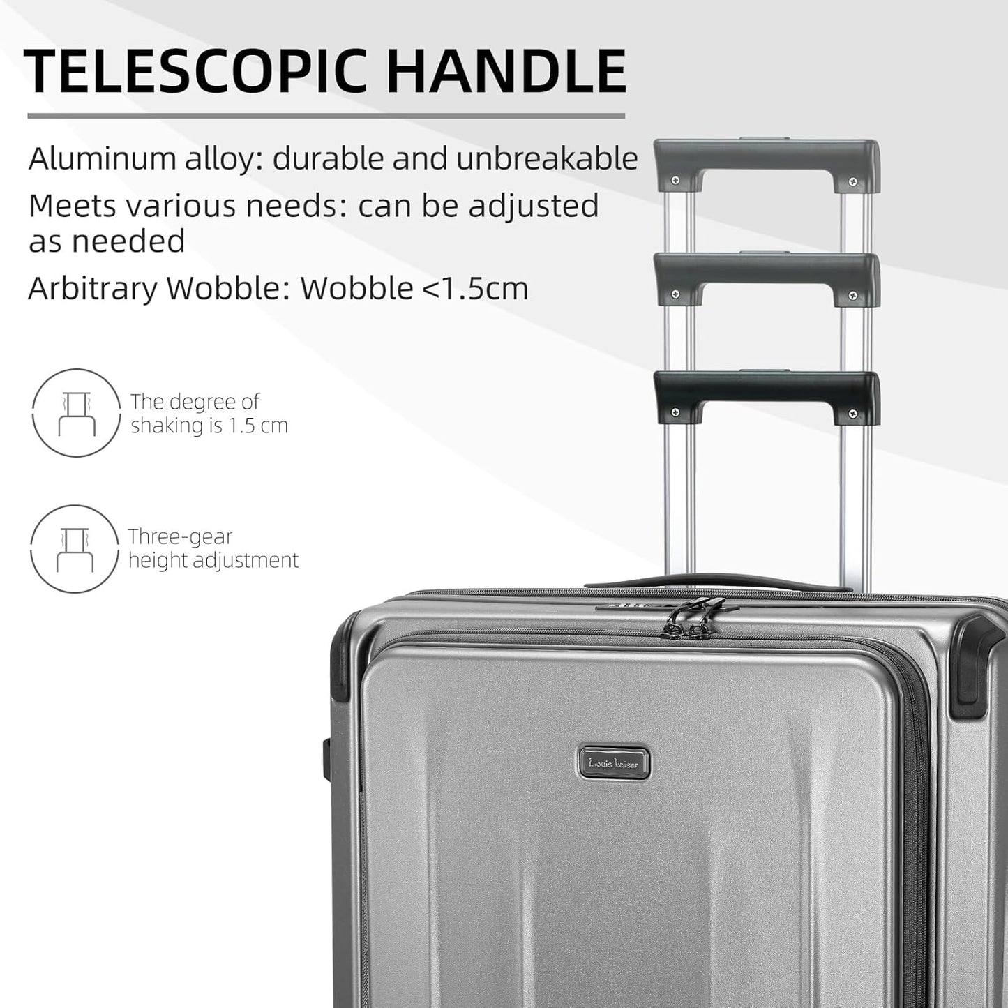 Premium Carry On Luggage, 20 Inch Top Opening Aluminum Frame Lightweight Airline Approved ABS+PC Hard Shell Suitcases with Silent Wheels, TSA Lock, Front Pocket and Wet-dry Separated Six-piece Set