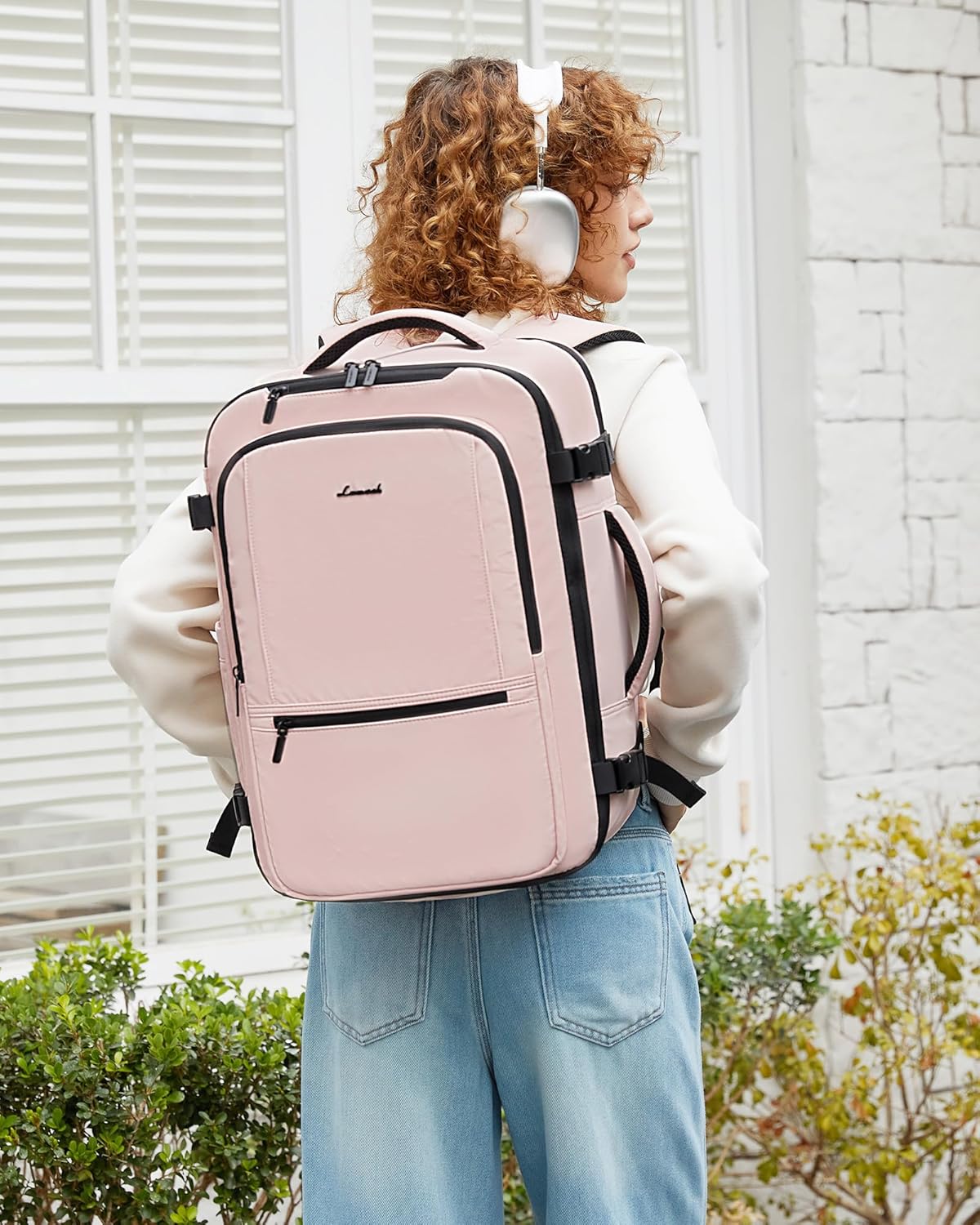LOVEVOOK Travel Backpack for Women & Men, Large Carry On Backpack Airline Approved, Personal Item Laptop Backpacks, 4PCS