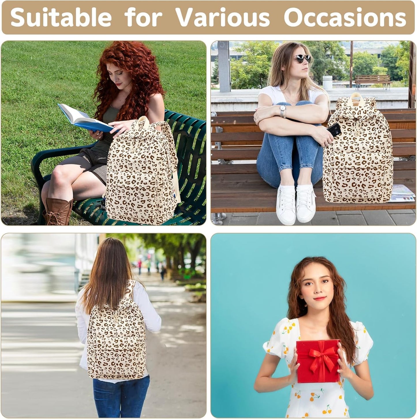School Backpack for Teen Girls Bookbags Elementary High School Corduroy Laptop Bags Women Travel Daypacks